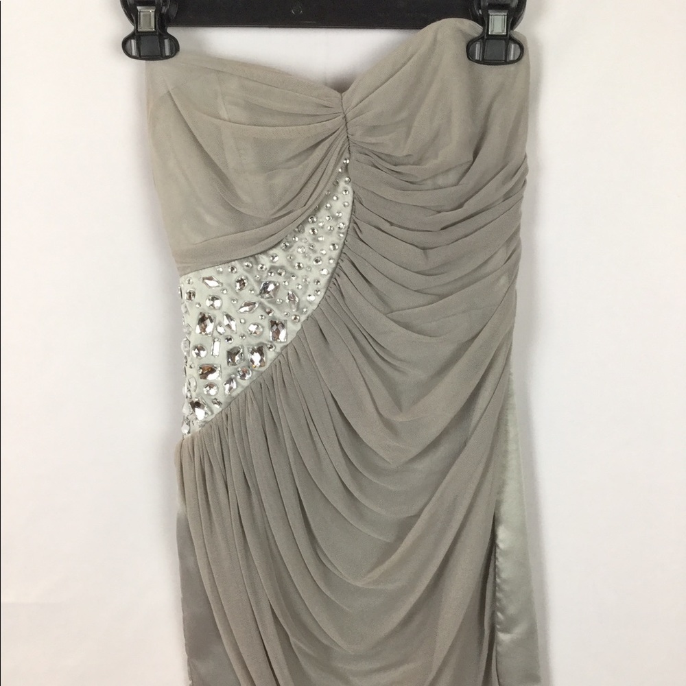 Silver and Rhinestone Lipsy Strapless dress